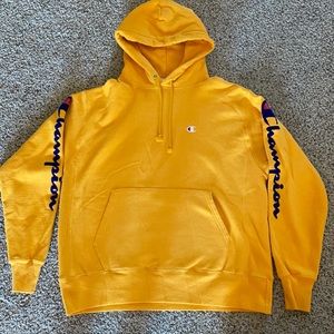 Yellow Reverse Weave Champion Sweatshirt